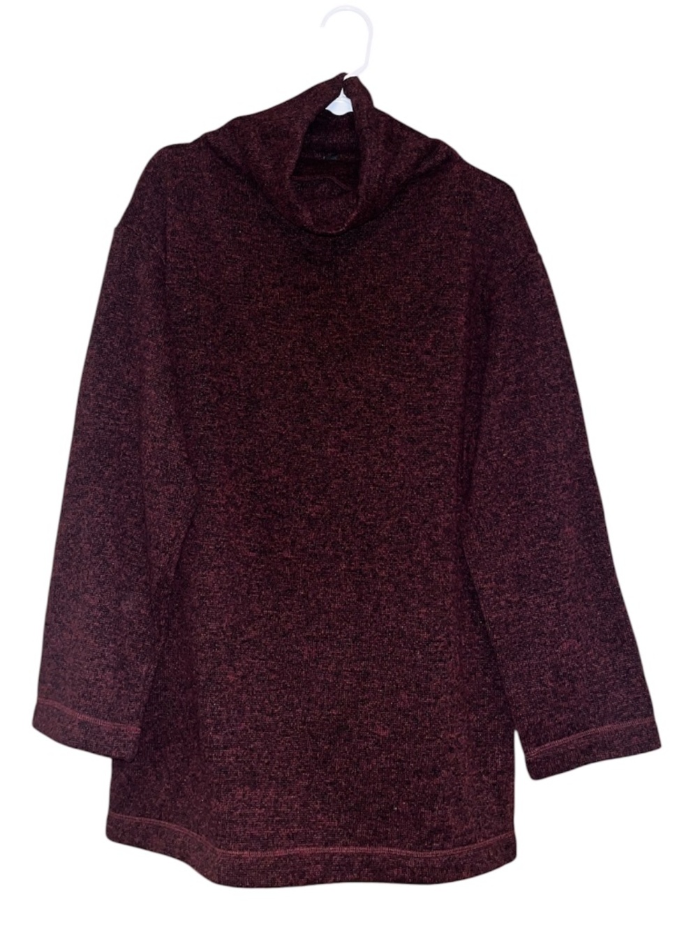 Uniqlo Women Burgundy High Neck Long Sleeve Sweater Fall Winter Essential Sz-S-L
